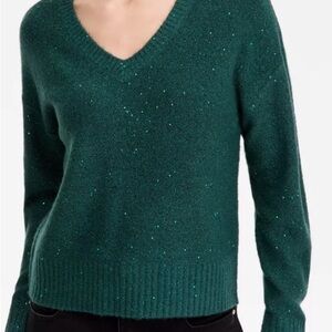 INC International Concepts Green V-Neck Sweater